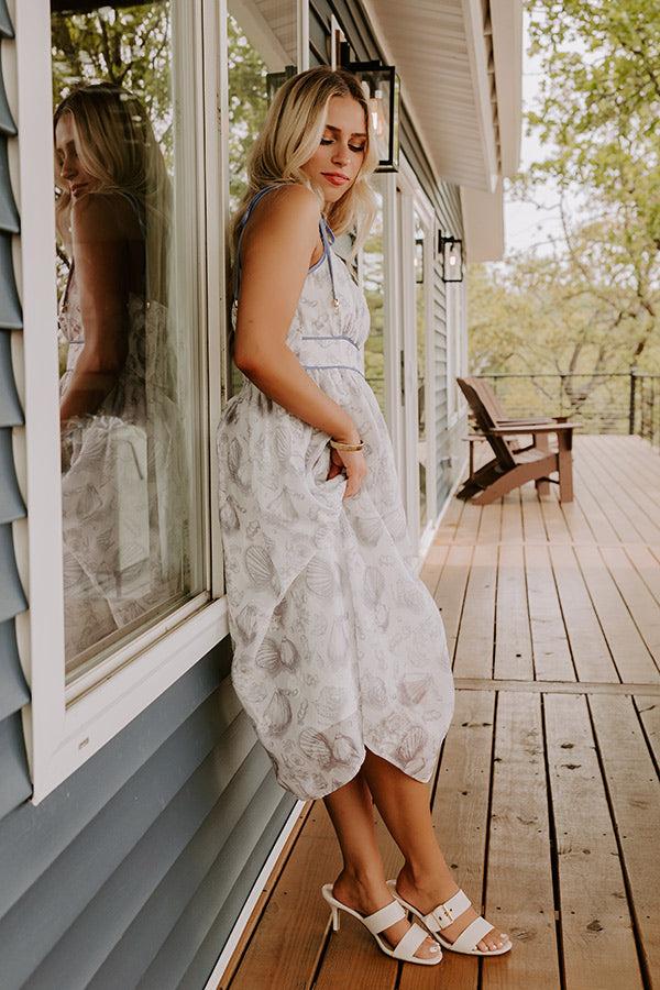 Impressions Coastal Vibes Organza Midi Dress