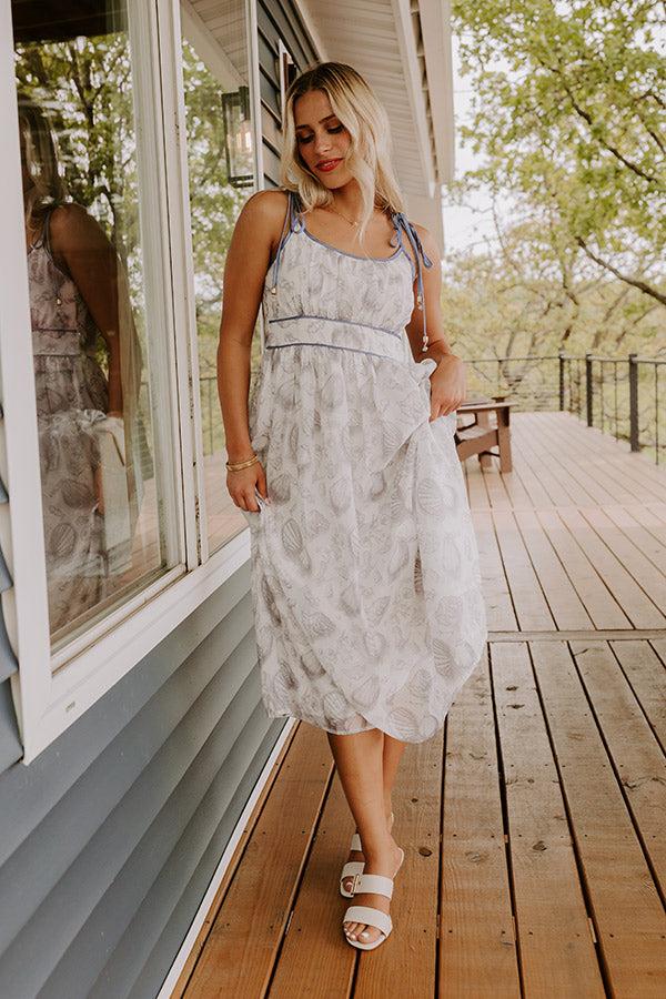 Impressions Coastal Vibes Organza Midi Dress