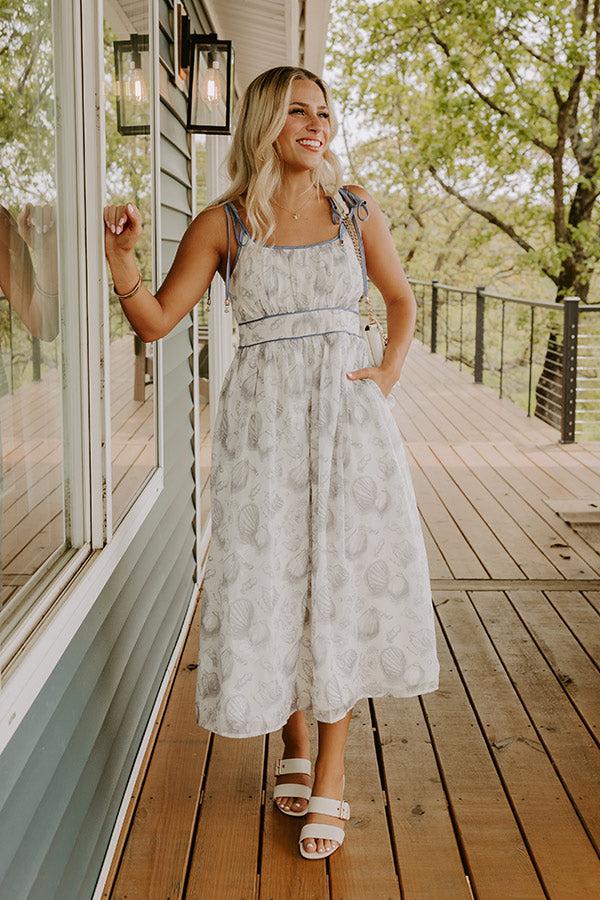 Impressions Coastal Vibes Organza Midi Dress