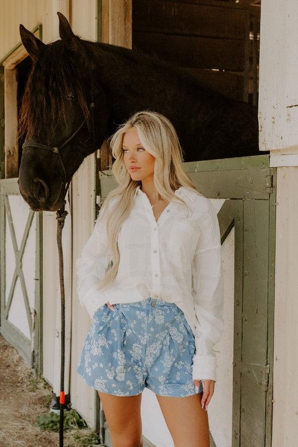 Impressions Coastal Views Button Up