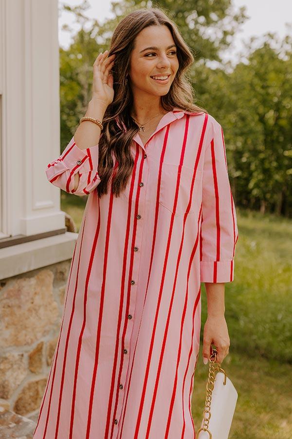 Impressions Coastline Chic Stripe Midi Dress