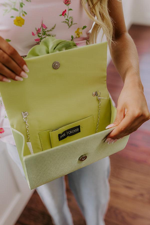Impressions Cocktails First Satin Clutch In Sage