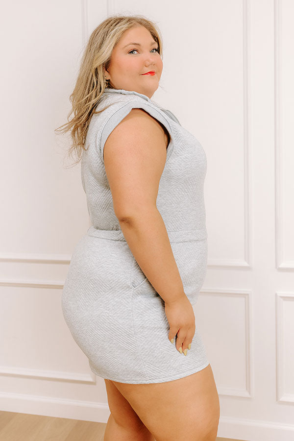 Impressions Coffee Run Cutie Romper In Grey Curves