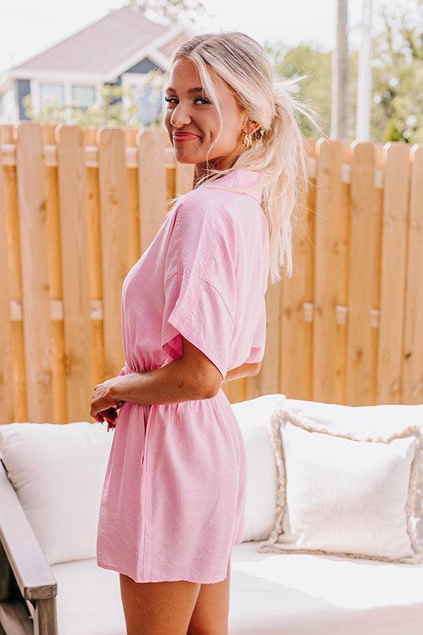 Impressions Colorful Coastline Romper In Pink