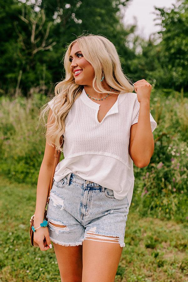 Impressions Comfort Show Waffle Knit Top