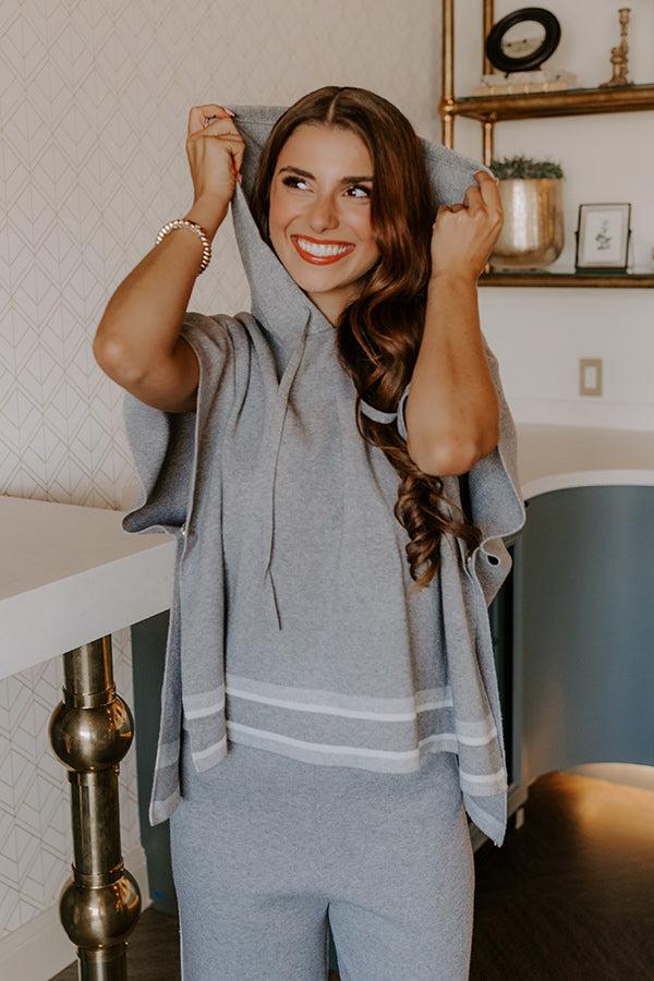 Impressions Connecting Flight Sweater Top In Grey