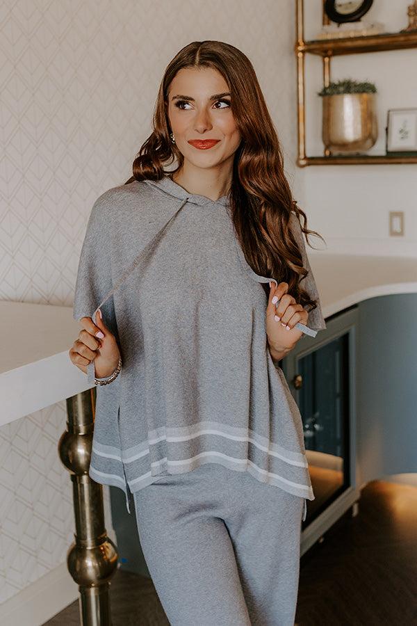 Impressions Connecting Flight Sweater Top in Grey