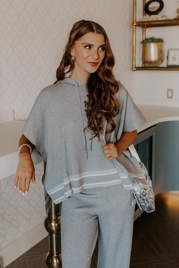 Impressions Connecting Flight Sweater Top In Grey