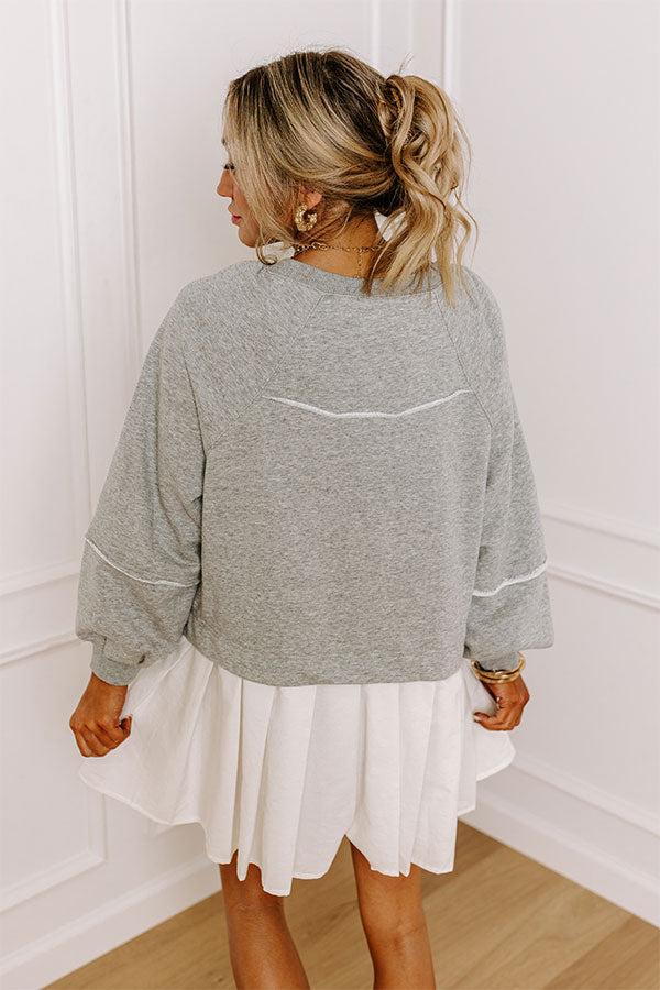 Impressions Cool Breeze Mini Dress In Grey