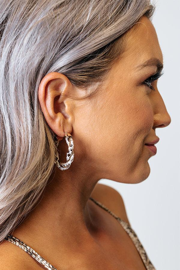 Impressions Cool Commitment Hoop Earrings In White