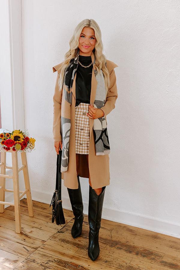 Impressions Cool Mornings Floral Scarf In Grey