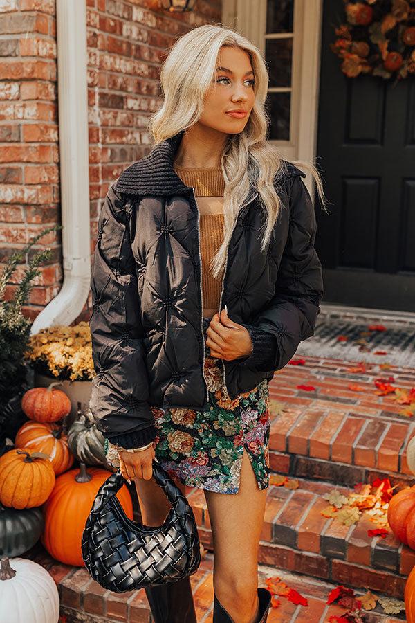 Impressions Cool Weather Puffer Jacket In Black