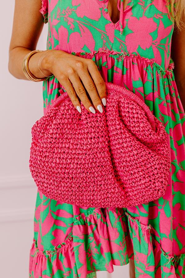 Impressions Coral Cove Woven Crossbody In Hot Pink