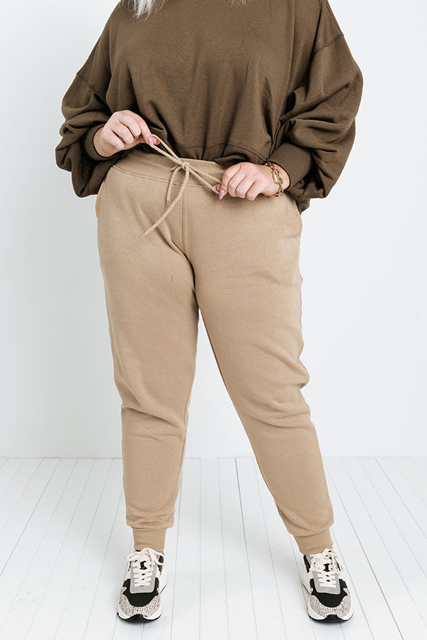 Impressions Count On You Joggers In Khaki Curves
