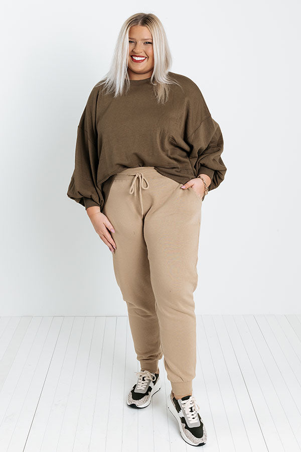 Impressions Count On You Joggers In Khaki Curves