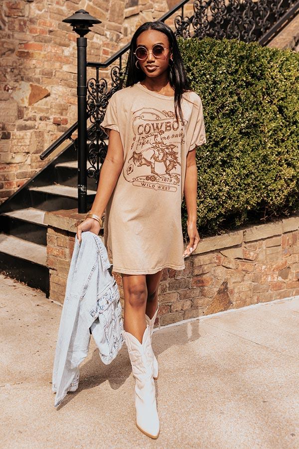 Impressions Cowboy Mineral Wash T-Shirt Dress