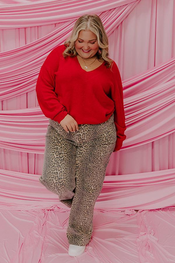 Impressions Coy Smile Knit Sweater Top Curves