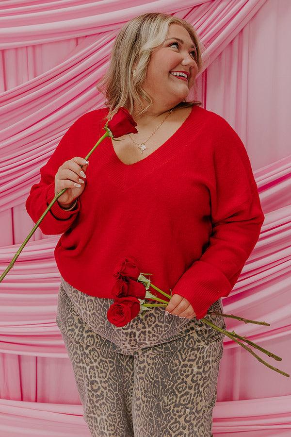 Impressions Coy Smile Knit Sweater Top Curves