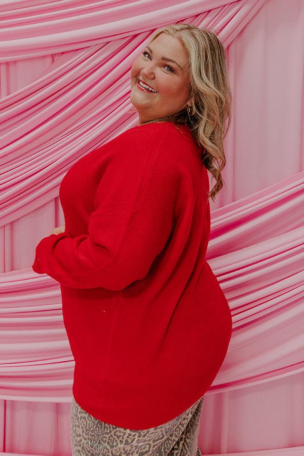 Impressions Coy Smile Knit Sweater Top Curves