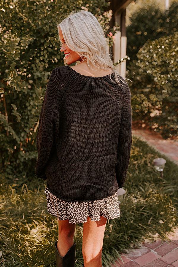 Impressions Cozy A La Mode Knit Sweater In Black