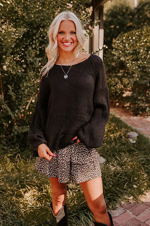 Impressions Cozy A La Mode Knit Sweater in Black