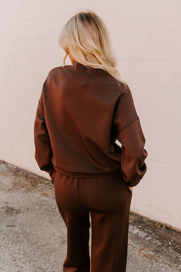 Impressions Cozy Casual Sweatshirt In Chestnut
