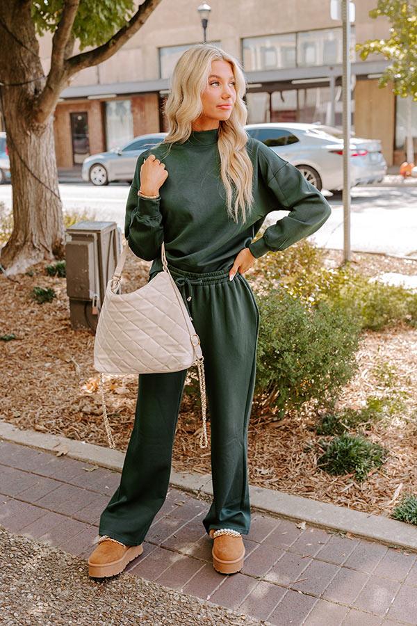 Impressions Cozy Casual Sweatshirt In Hunter Green