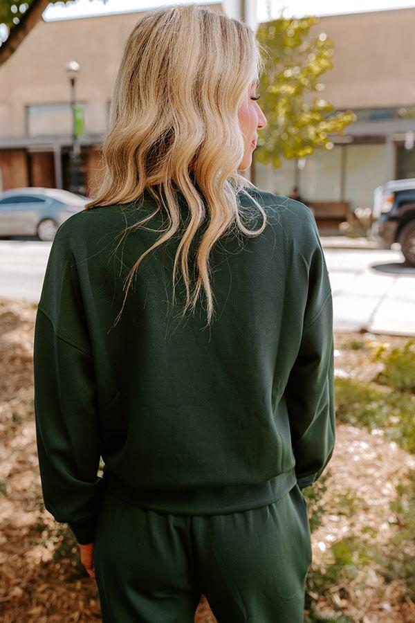 Impressions Cozy Casual Sweatshirt In Hunter Green