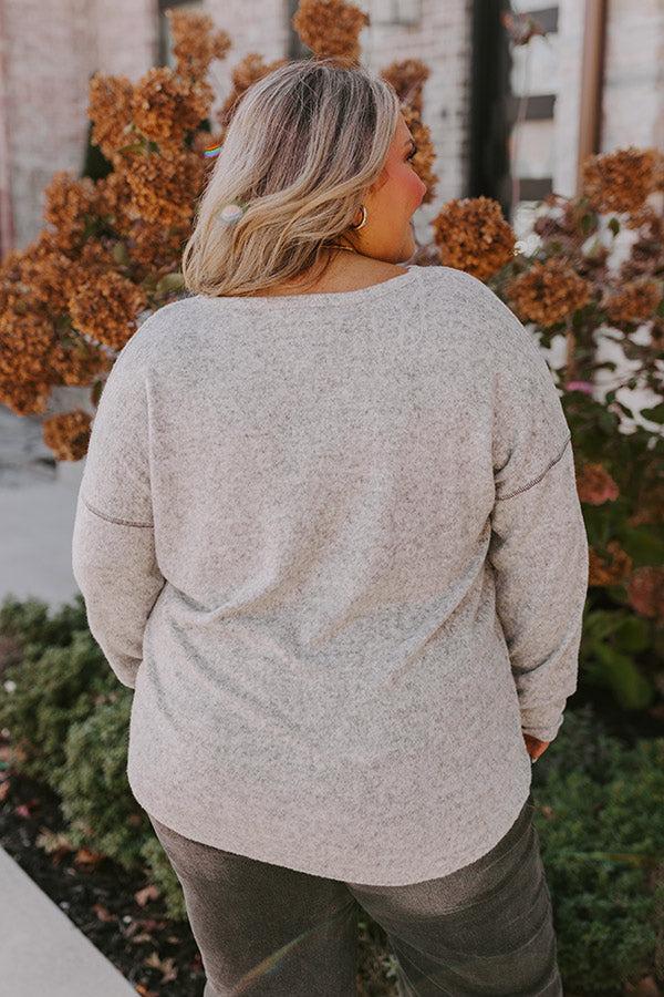 Impressions Cozy Coast Shift Top In Grey Curves