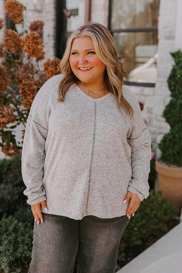 Impressions Cozy Coast Shift Top In Grey Curves