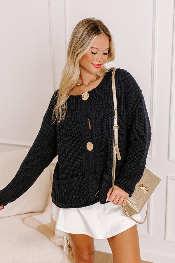 Impressions Cozy Cuddles Knit Cardigan In Navy