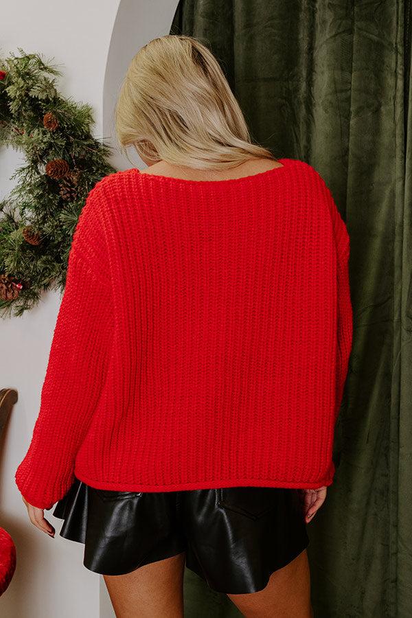 Impressions Cozy Cuddles Knit Cardigan In Red