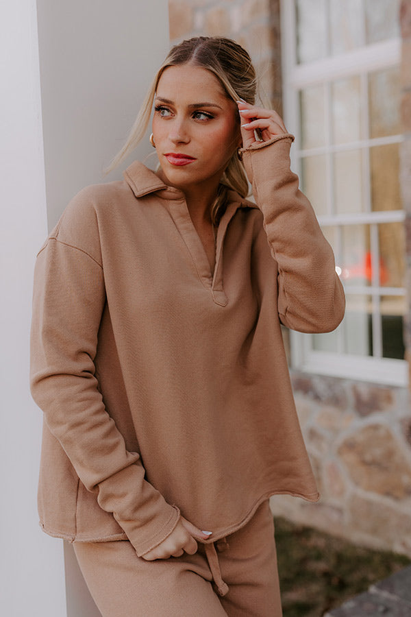 Impressions Cozy Cues Sweatshirt In Camel