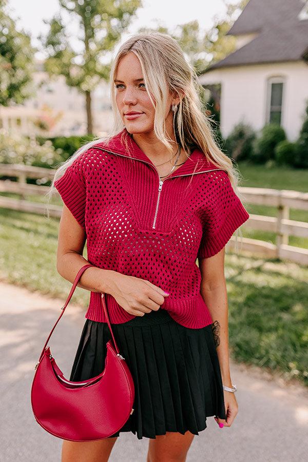 Impressions Cozy Lifestyle Knit Top in Red