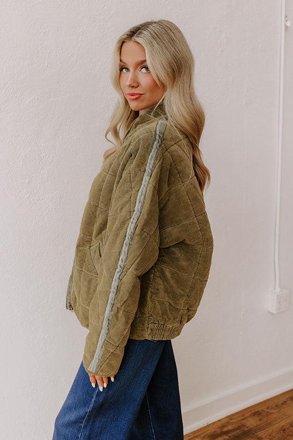 Impressions Cozy Moment Corduroy Jacket In Sage