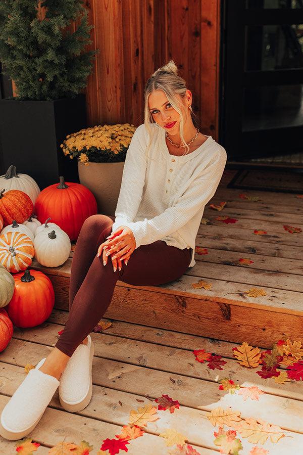 Impressions Cozy Moment Ribbed Tee In Ivory