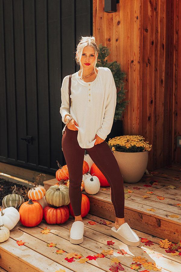 Impressions Cozy Moment Ribbed Tee in Ivory