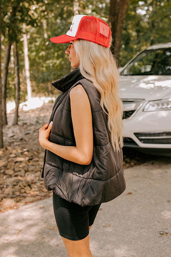 Impressions Creekside Cabin Puffer Vest In Black