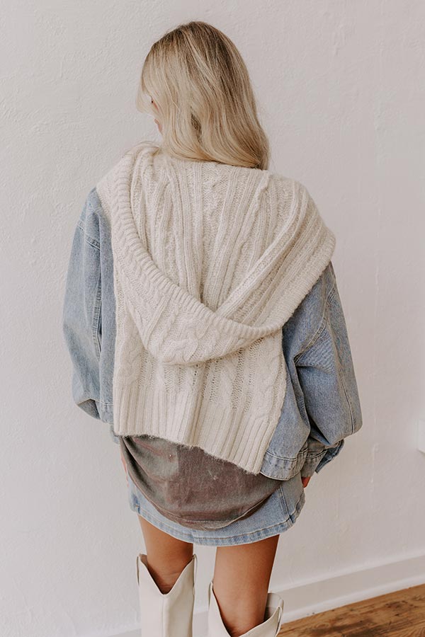 Impressions Crisp And Cozy Cable Knit Sweater