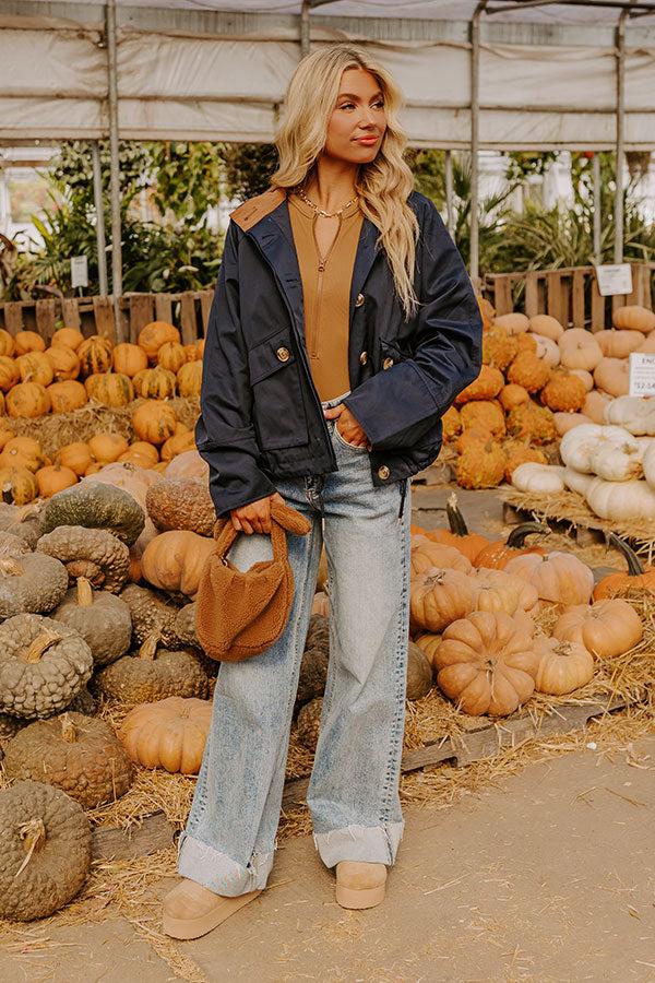 Impressions Crisp Mornings Cargo Jacket In Navy