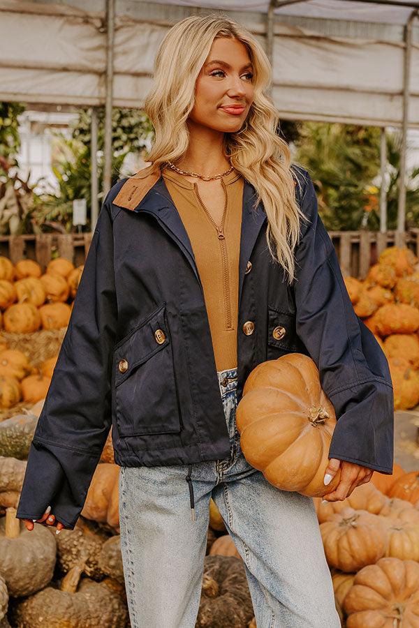 Impressions Crisp Mornings Cargo Jacket in Navy