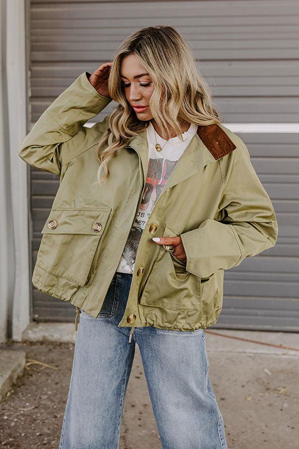 Impressions Crisp Mornings Cargo Jacket in Sage