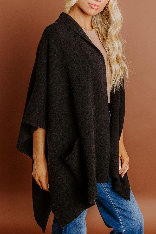 Impressions Cuddle Season Knit Cardigan In Black