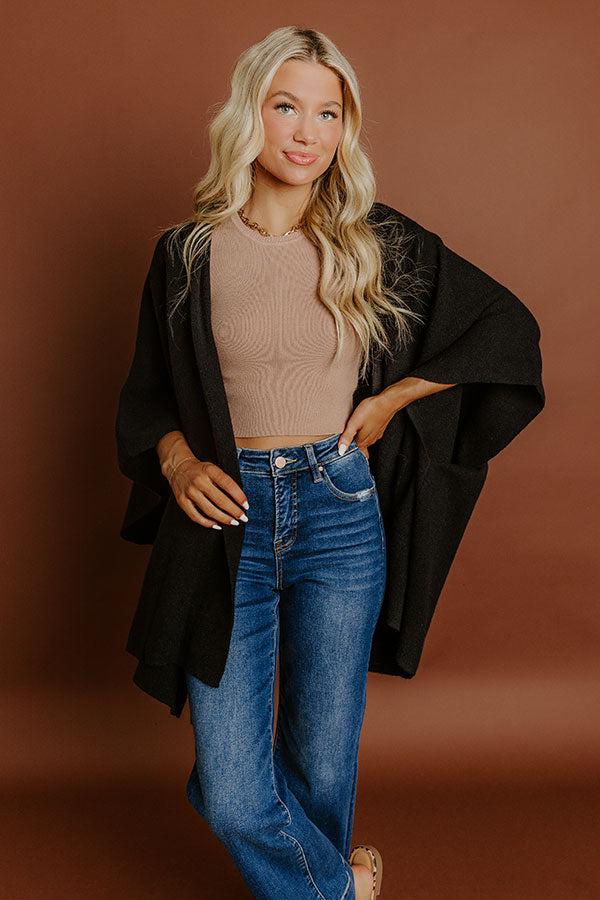 Impressions Cuddle Season Knit Cardigan in Black