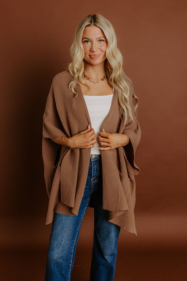 Impressions Cuddle Season Knit Cardigan In Mocha