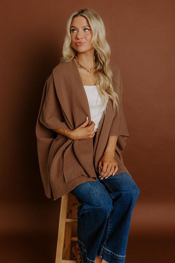 Impressions Cuddle Season Knit Cardigan in Mocha