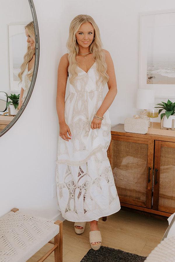 Impressions Cue The Boho Crochet Maxi Dress