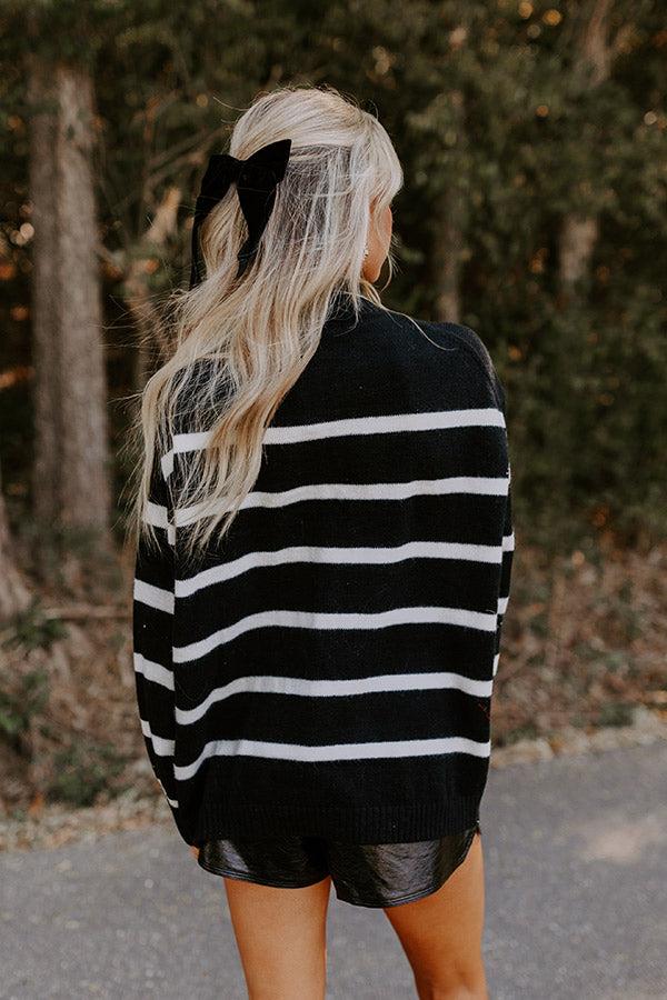 Impressions Cue The Chic Stripe Sweater In Black