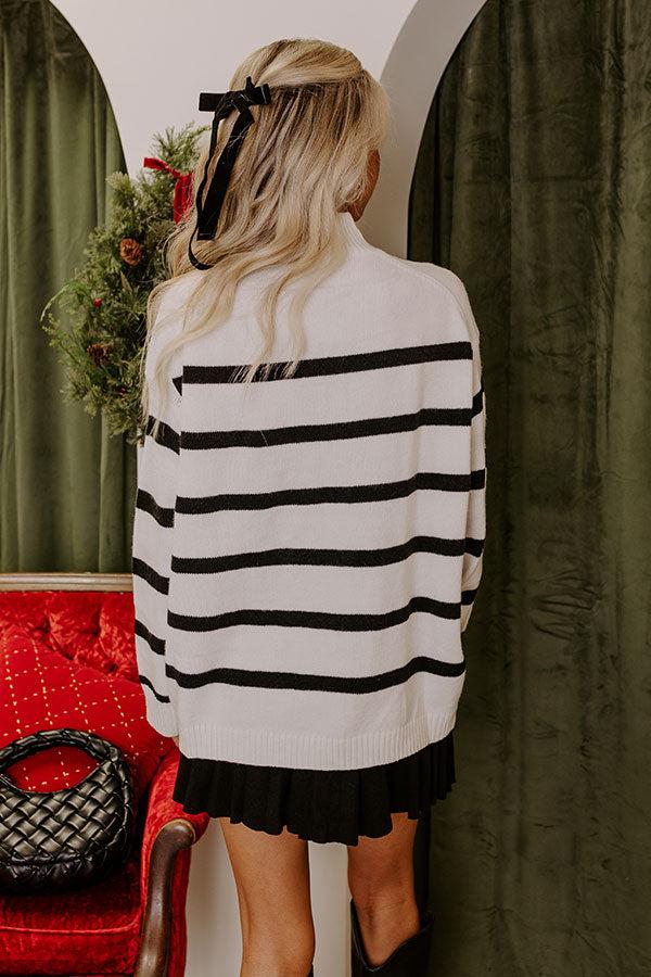 Impressions Cue The Chic Stripe Sweater In White