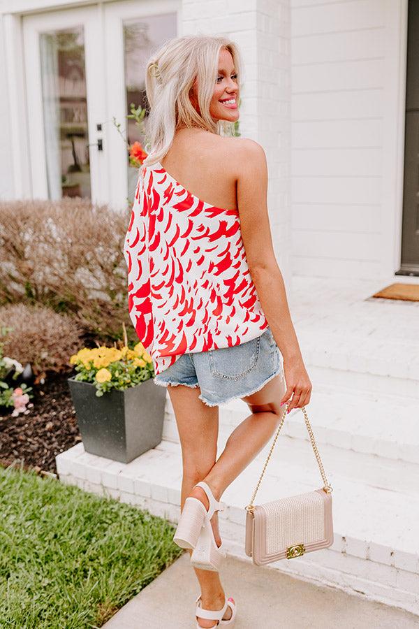 Impressions Curacao Cutie Shift Top In Scarlet